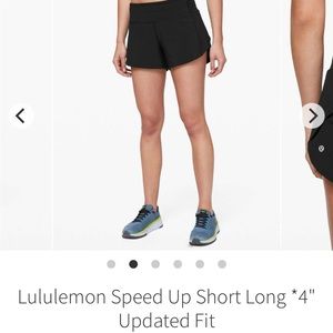 SOLD - Lululemon Speed Up Shorts Tall / Long 4” size 8